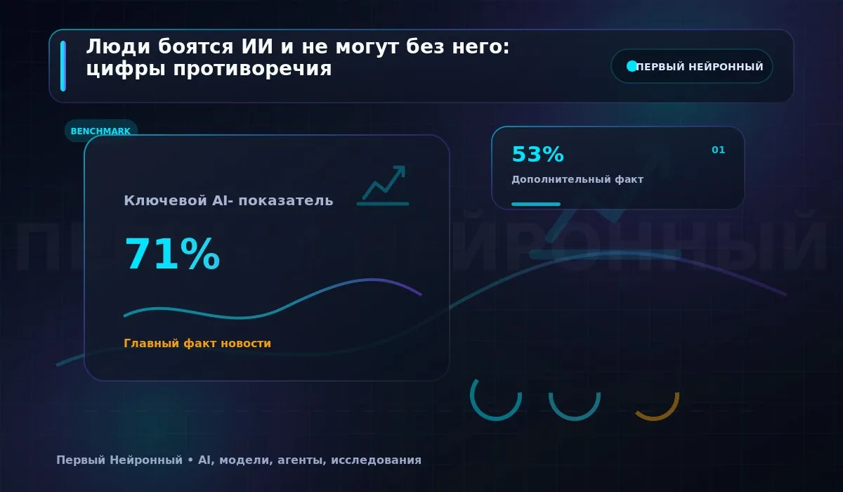 ⚖️ Люди боятся ИИ и не могут без него: цифры противоречия