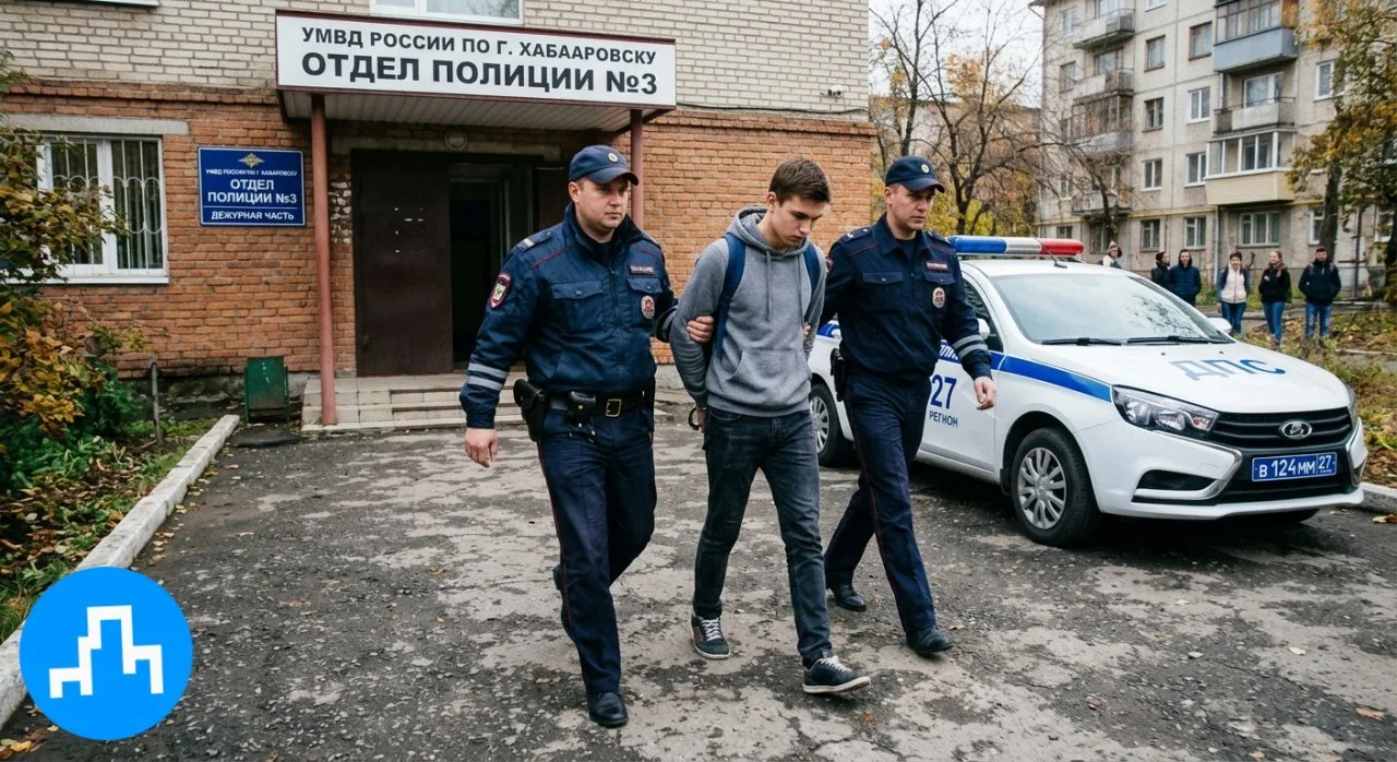 В Хабаровске полицейские задержали студента вуза по подозрению в краже денег у соседа п...