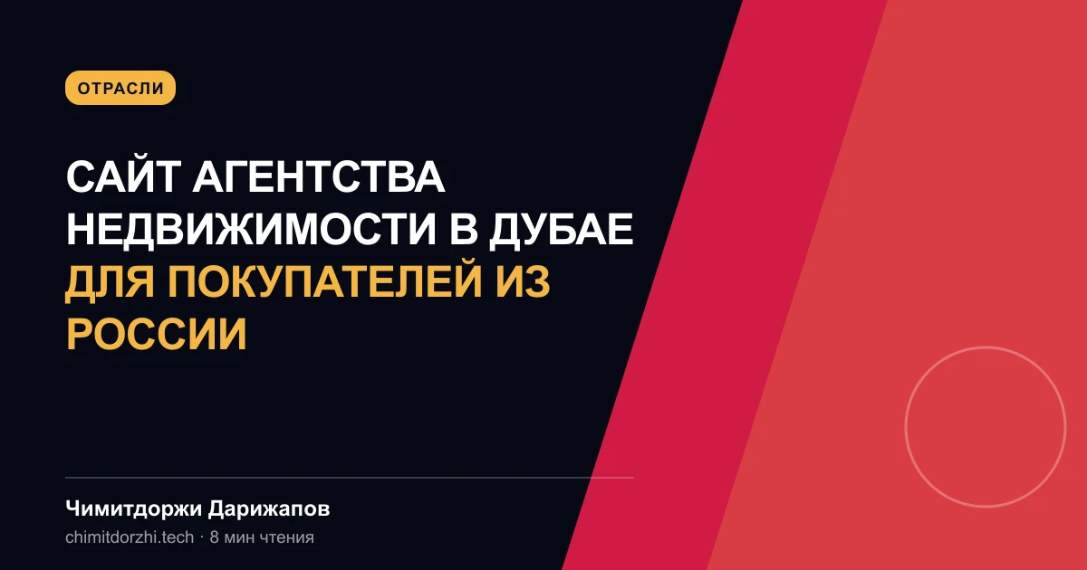 Сайт агентства недвижимости в Дубае для покупателей из России