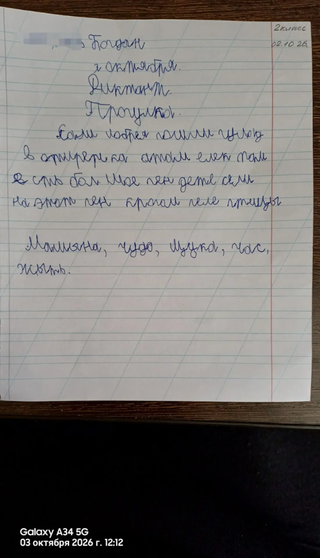 На прошлой неделе пришёл новенький мальчик.