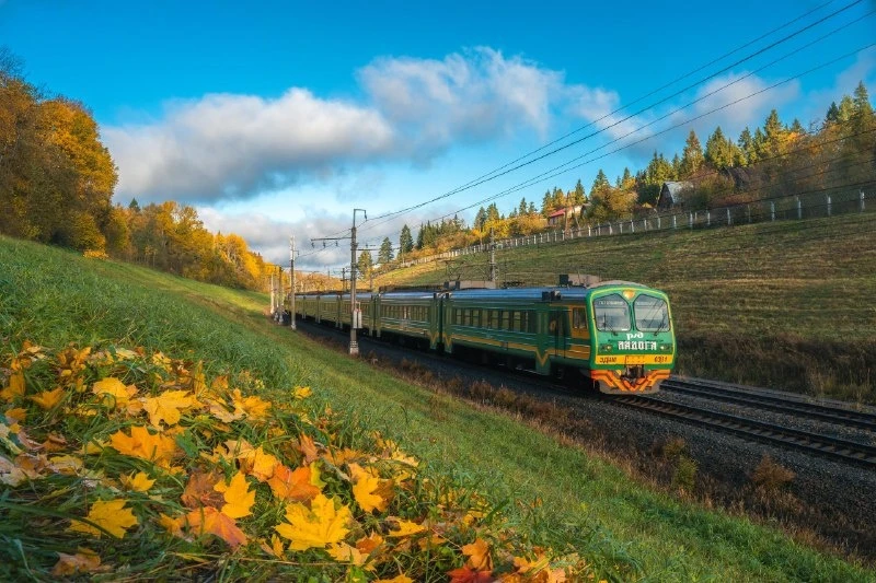 🍁 По осеннему Главному ходу Октябрьской железной дороги в Москву на обслуживание следу...