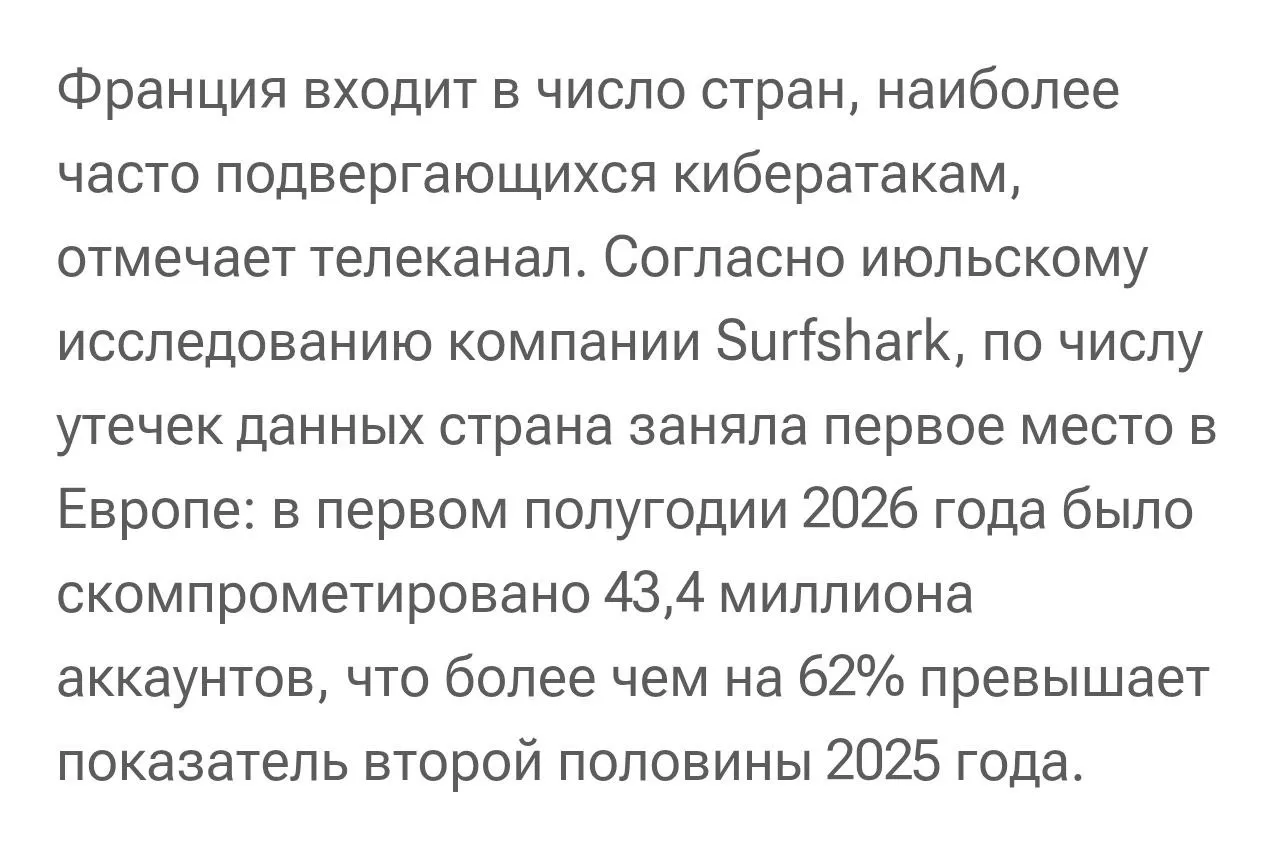 Данные 80% французов оказались в продаже в даркнете: телефон, почта, медицина и т.д.