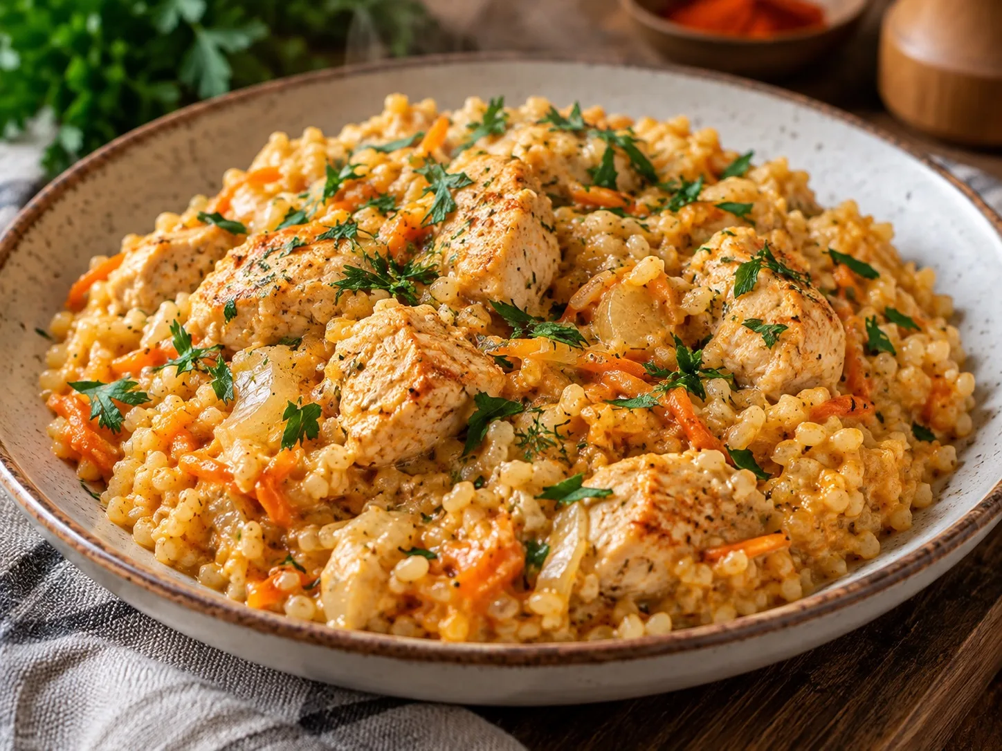 🍗 БУЛГУР С КУРИНОЙ ГРУДКОЙ В СЛИВКАХ 🤍