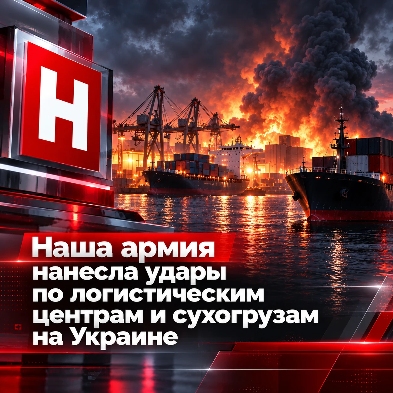💪 Наша армия нанесла удары по логистическим центрам и сухогрузам на Украине
