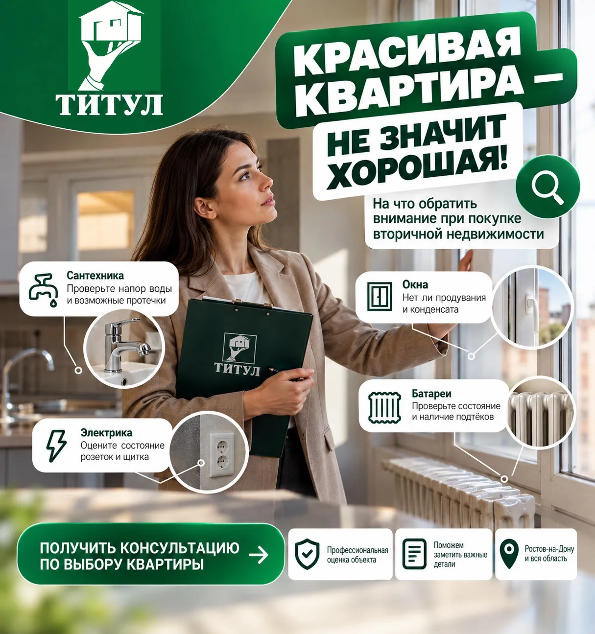 🔍 Красивая квартира — не значит хорошая. Что проверить ДО покупки вторички?