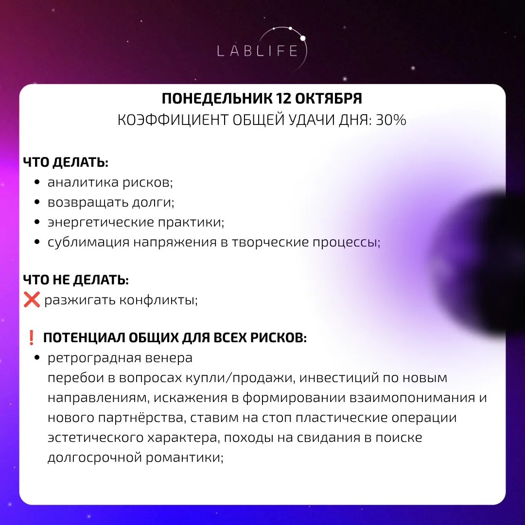 Астрологический прогноз на 12 - 18 октября