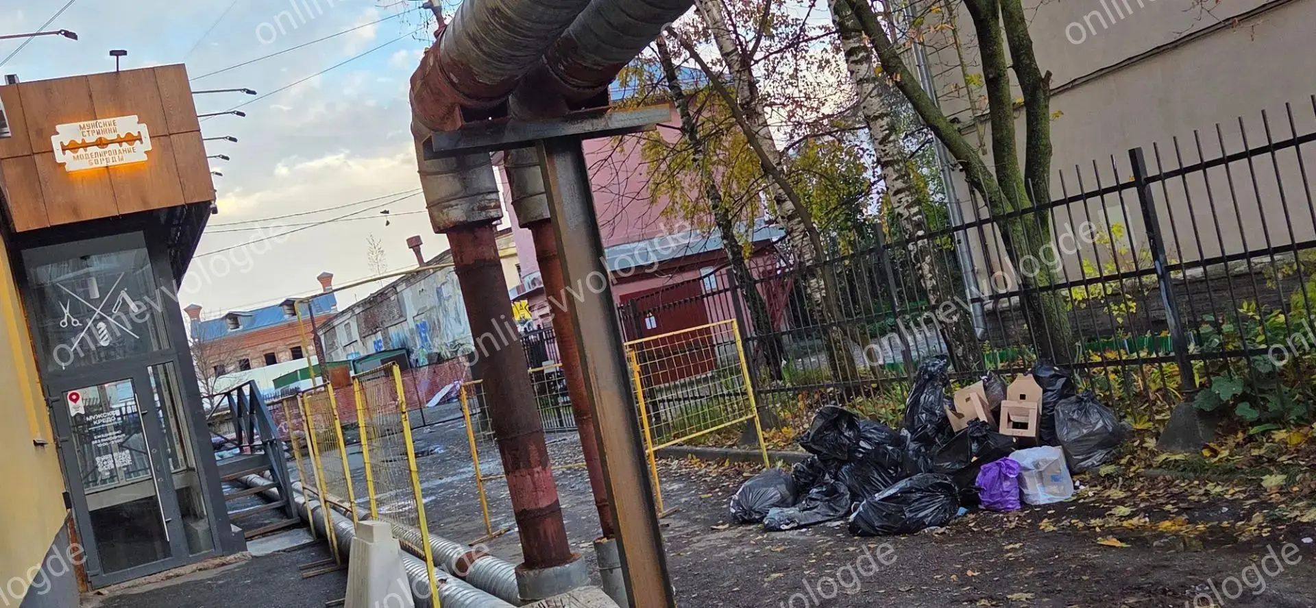В центре города (улица Батюшкова) мусор выбрасывают прямо на центральную улицу якобы из...