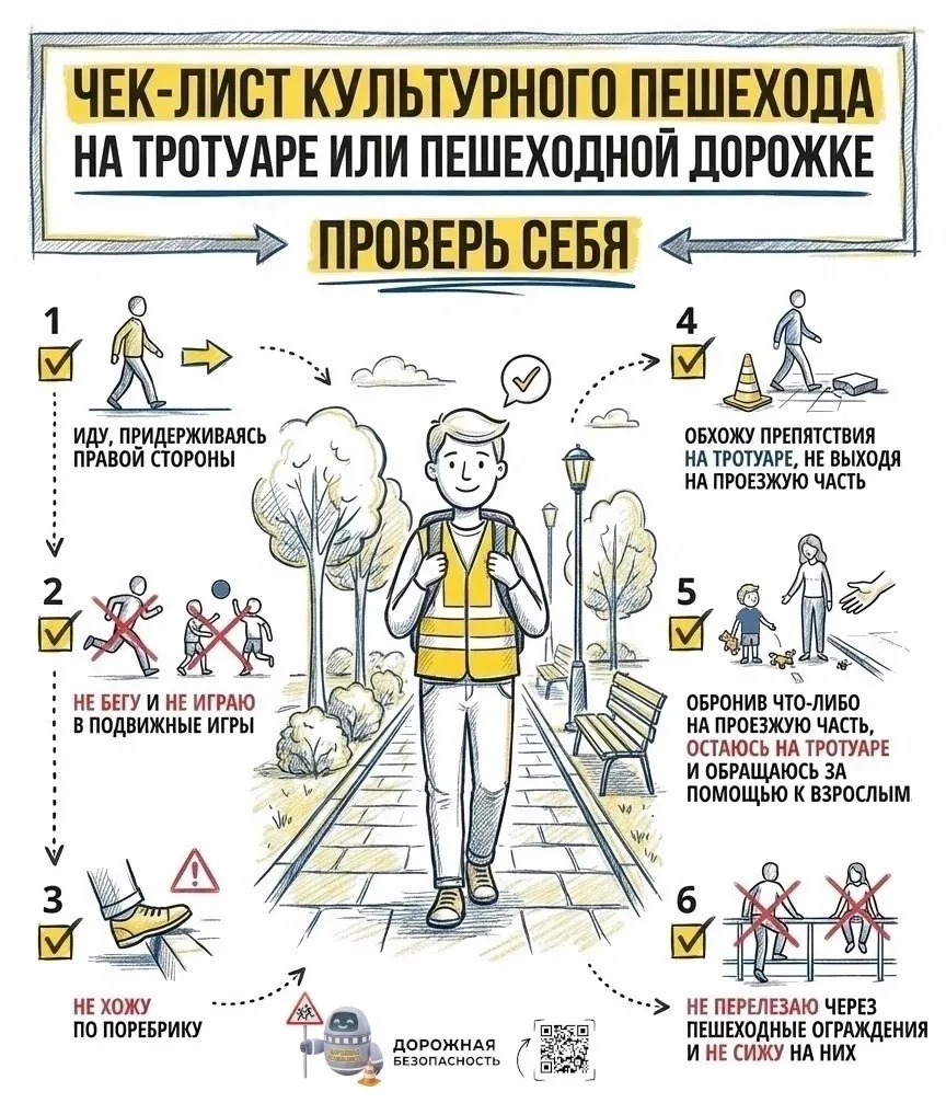 ✅Чек-листы культурного пешехода и пассажира. Проверь себя!