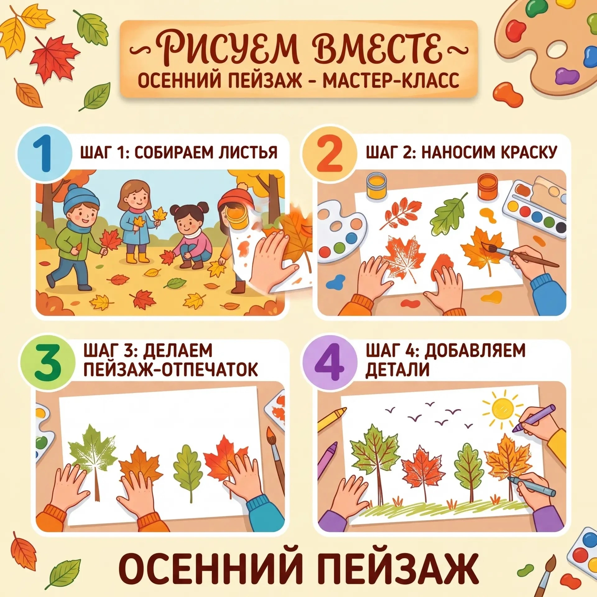 Рисуем листиками