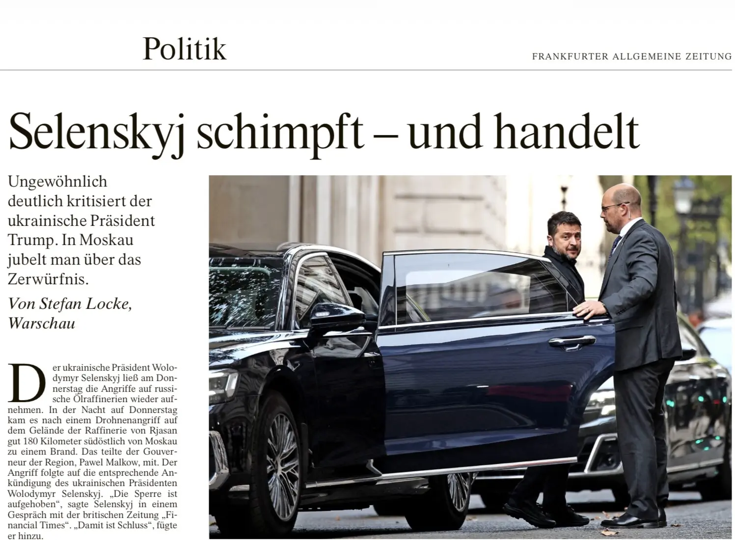 А вот немецкая Frankfurter Allgemeine сегодня авторитетно утверждает, что в России праз...