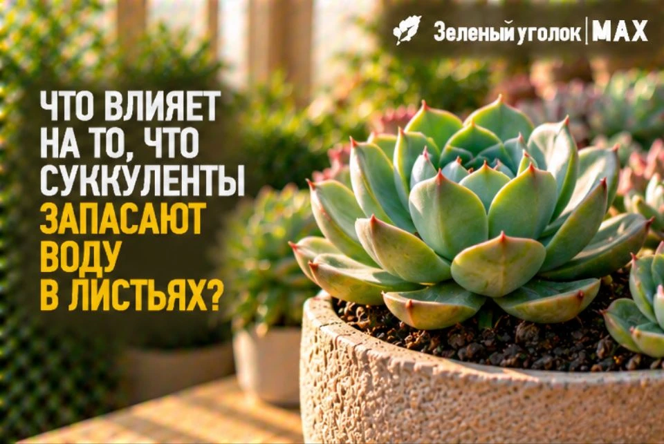 🍃 ЧТО ВЛИЯЕТ НА ТО, ЧТО СУККУЛЕНТЫ ЗАПАСАЮТ ВОДУ В ЛИСТЬЯХ?