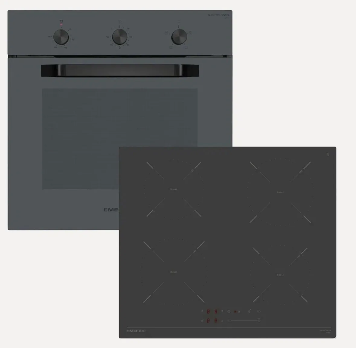 Комплект встраиваемой кухни MEFERI MS60GR28, духовка и варочная панель, сенсорное управ...