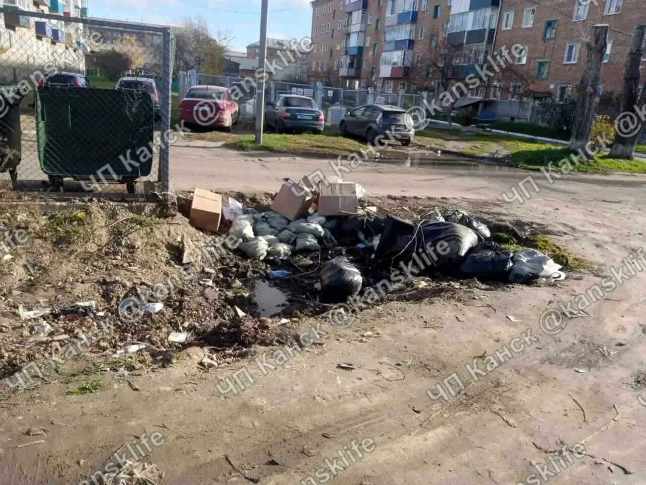 🌿 Дворники складируют мусор у контейнеров и не увозят