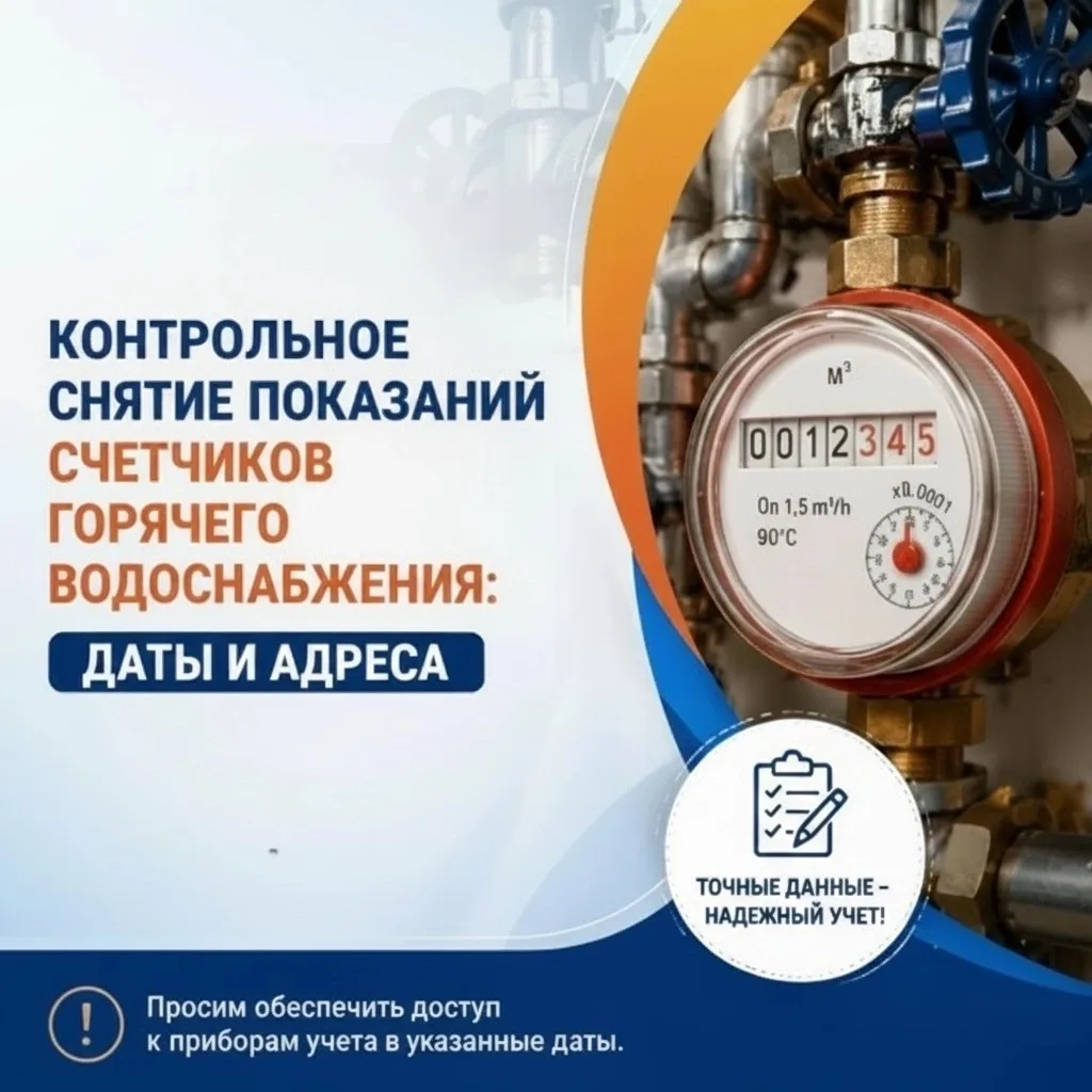 🗓 Контрольное снятие показаний счётчиков ГВС и тепловых счетчиков в октябре: даты и ад...