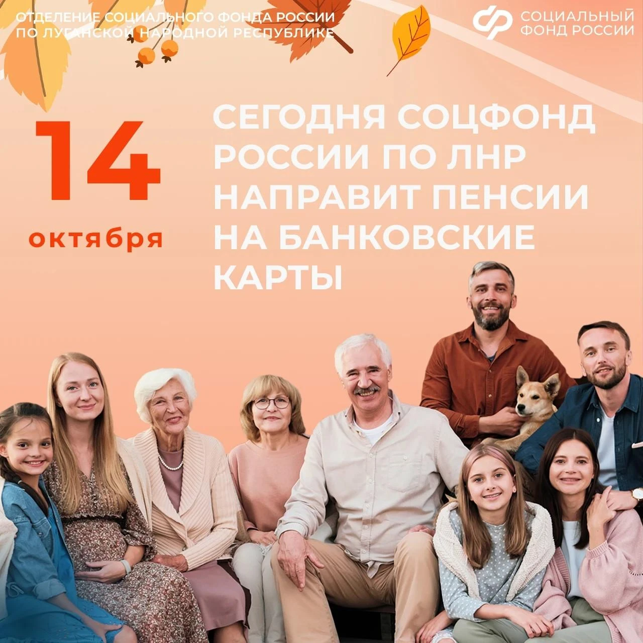 Сегодня Социальный фонд России по ЛНР перечисляет пенсии на банковские карты