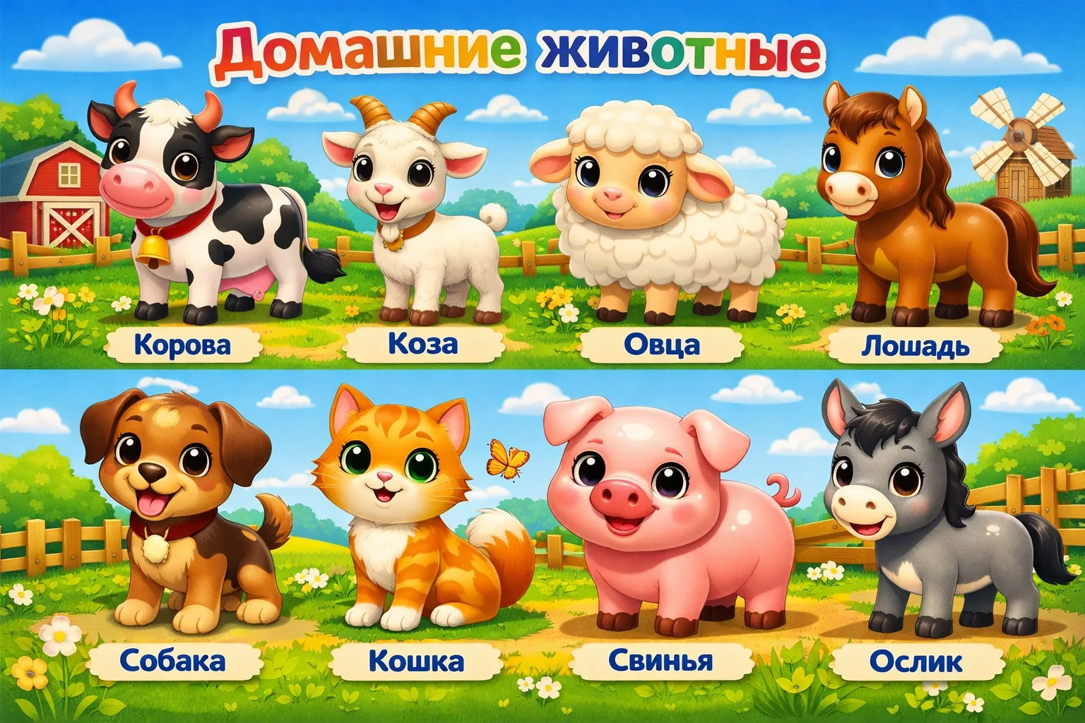 "ДОМАШНИЕ ЖИВОТНЫЕ". ПЛАКАТЫ И КАРТОЧКИ