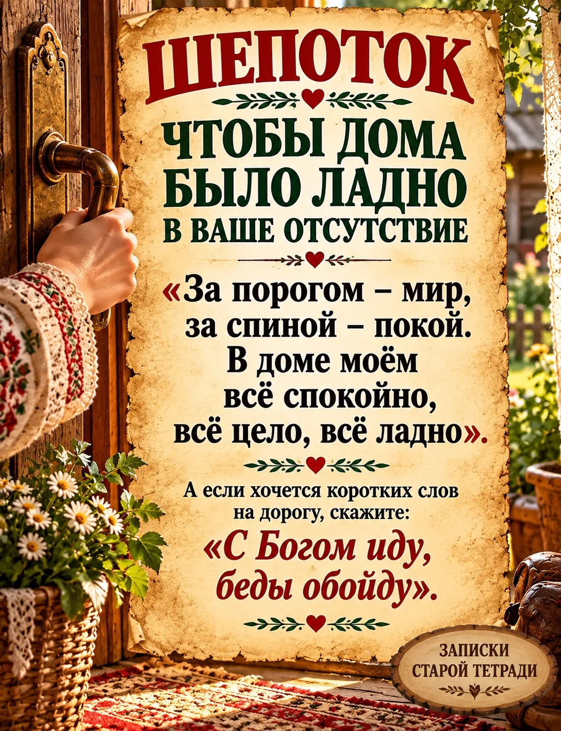🏡 ШЕПОТОК, ЧТОБЫ ДОМА БЫЛО ЛАДНО В ВАШЕ ОТСУТСТВИЕ