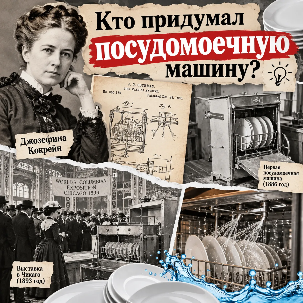 Кто придумал посудомоечную машину?