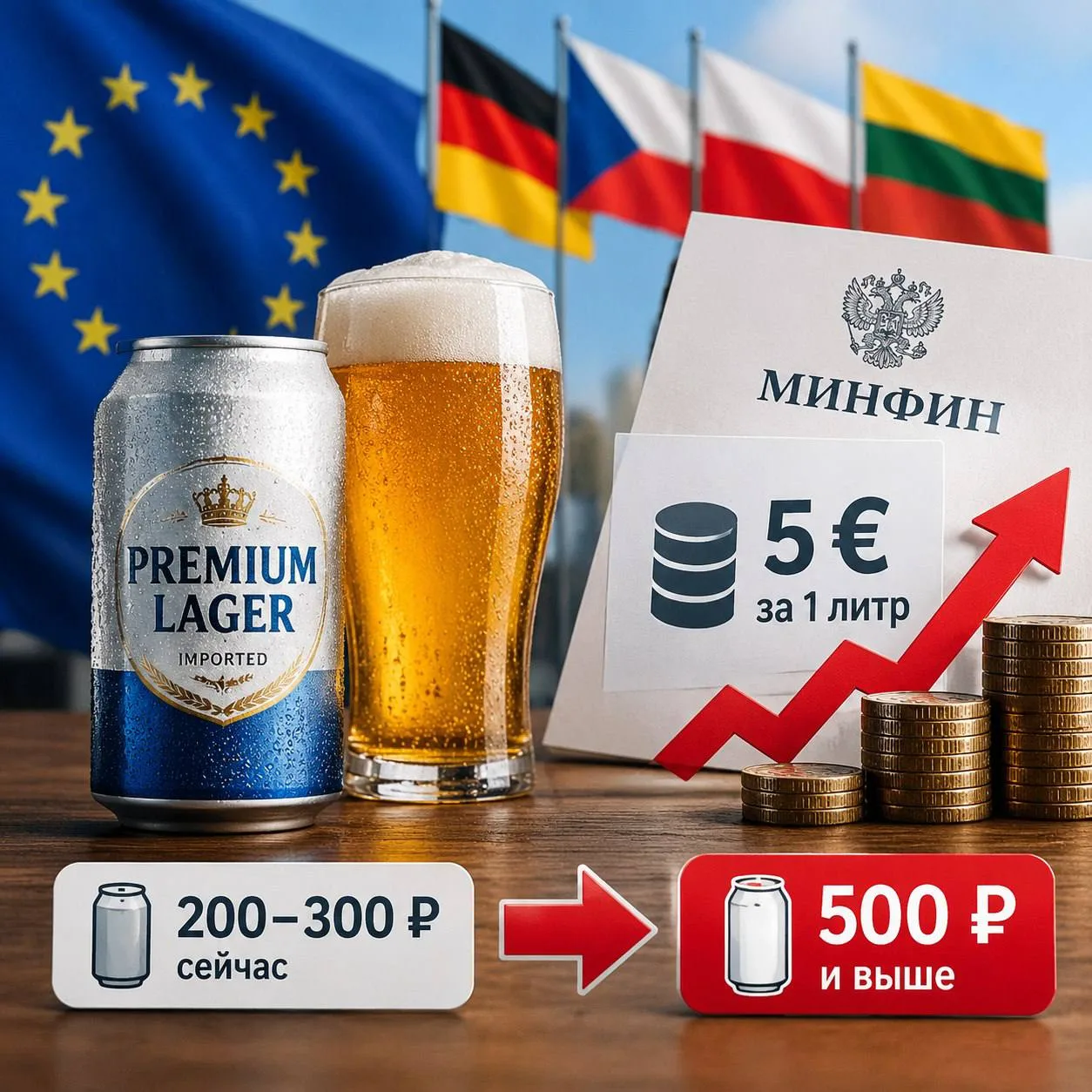 Цены на импортное пиво из стран Евросоюза могут вырасти более чем вдвое. Минфин предлож...