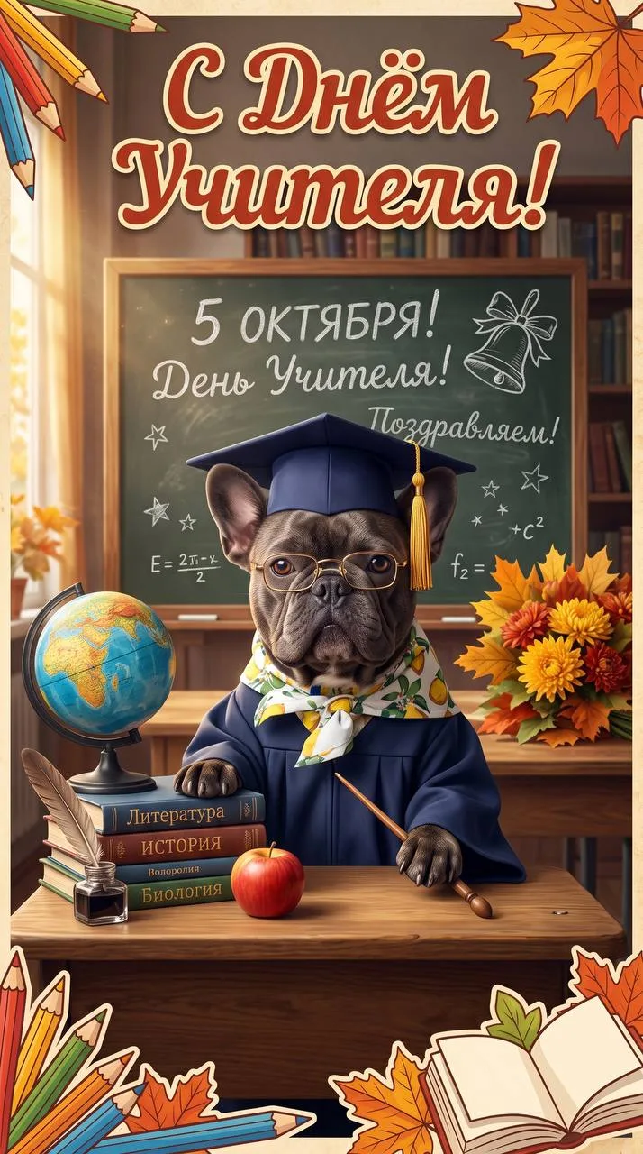С праздником, дорогие учителя!👩🏻‍🏫 (в том числе собачьи)