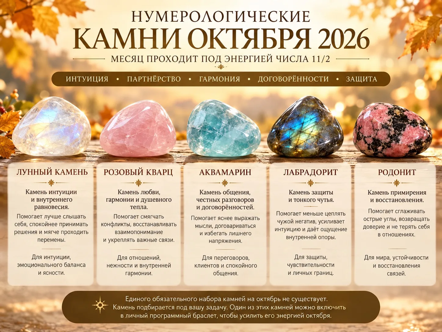 🍂 Нумерологические камни октября 2026 года