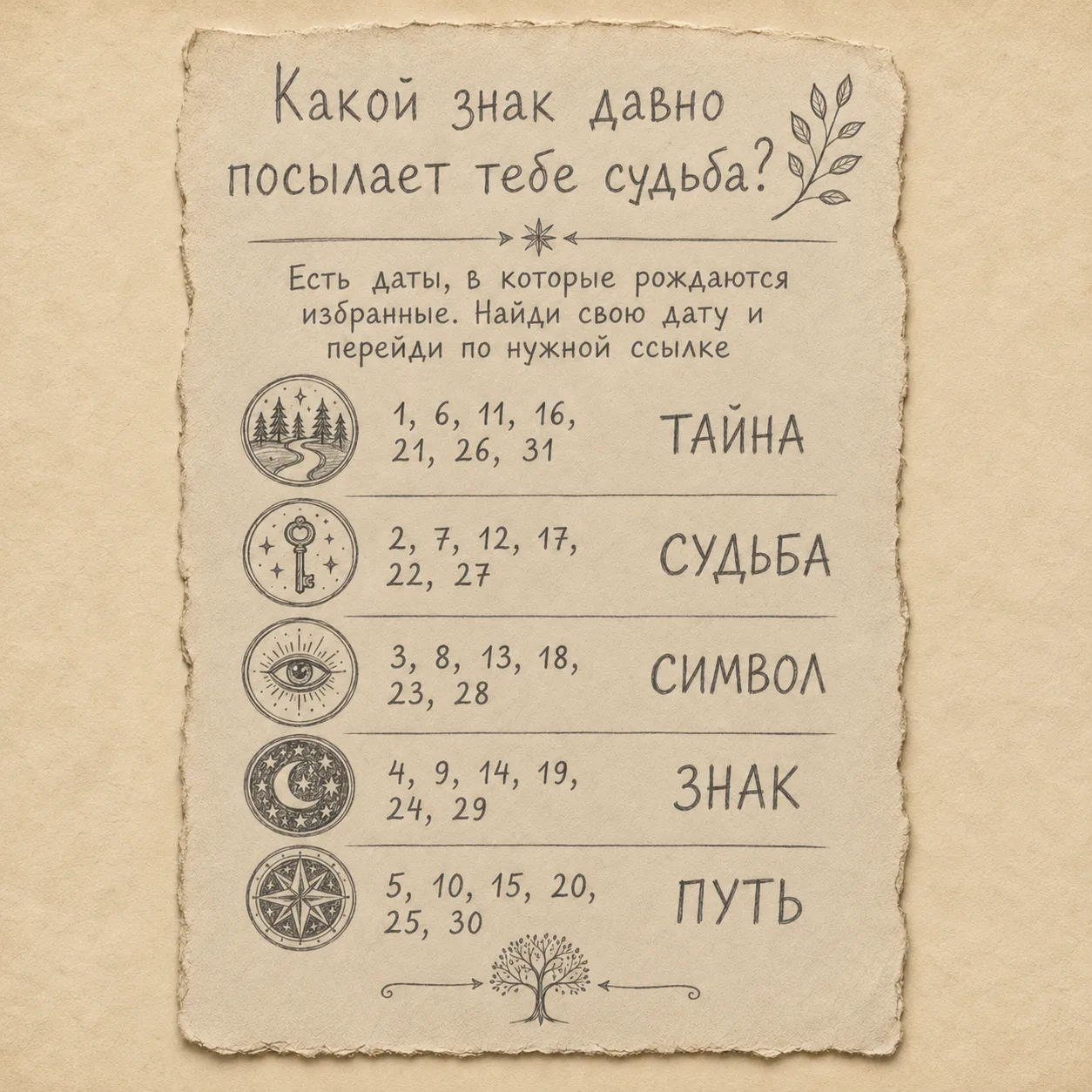 Посмотрите на картинку и найдите своё число рождения