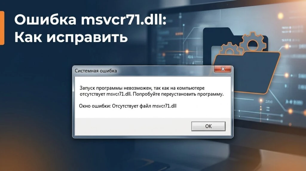🤖 Ошибка msvcr71.dll отсутствует: как исправить