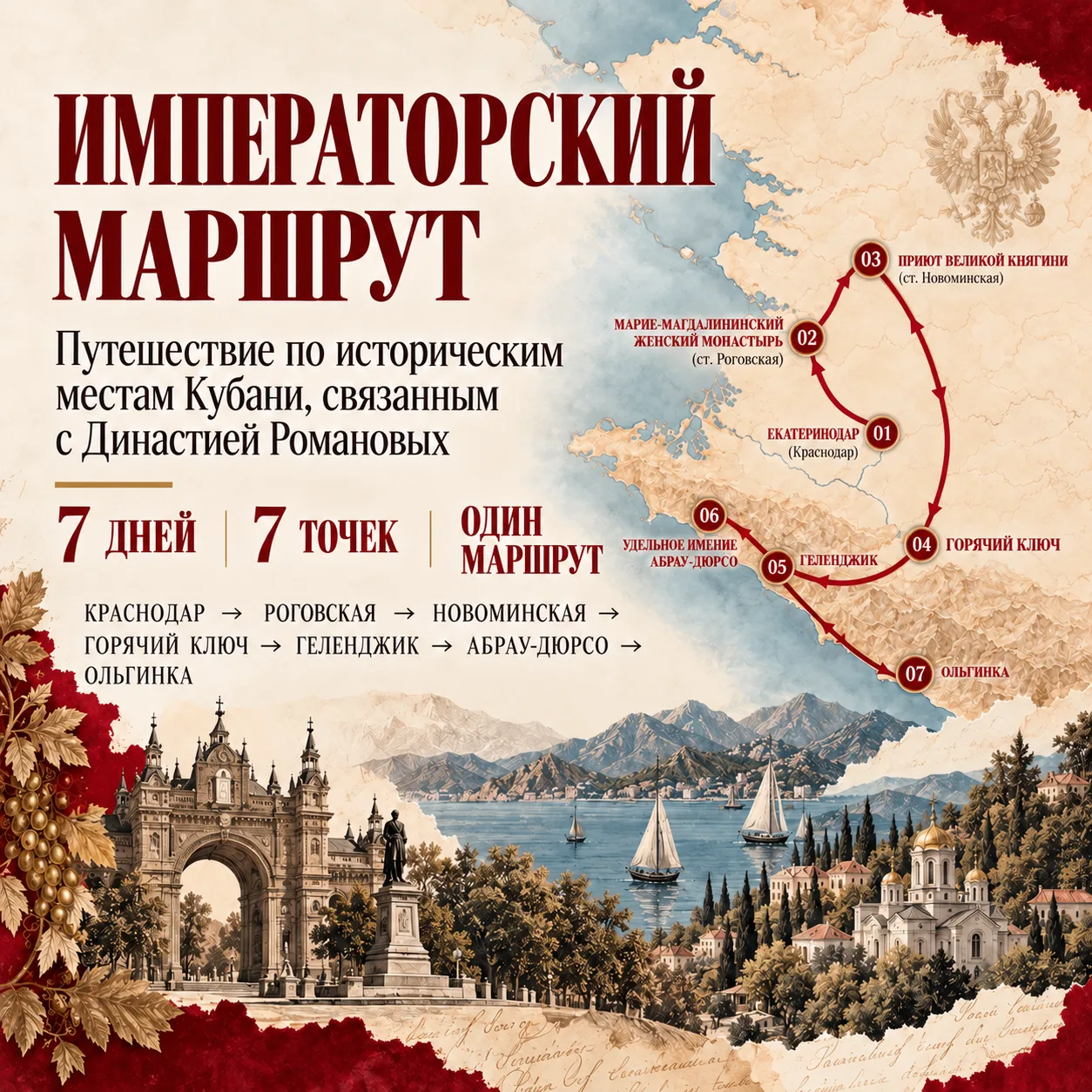 На Кубани запустят «Императорский маршрут»