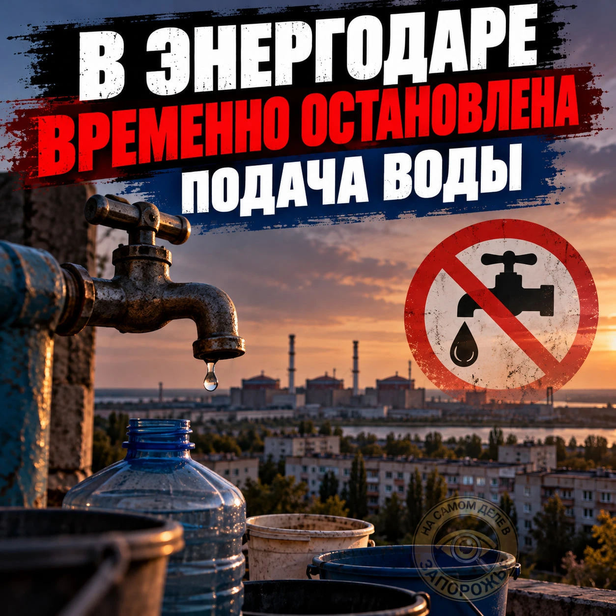 В Энергодаре временно остановлена подача воды