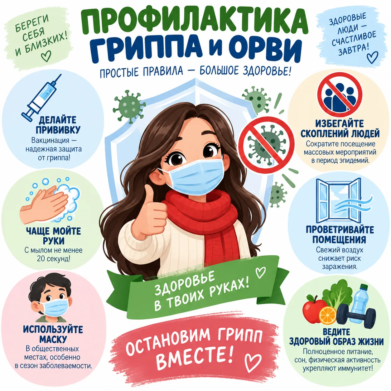 🦠 С наступлением холодов растёт риск заболеть ОРВИ и гриппом. Но  заражение можно пред...