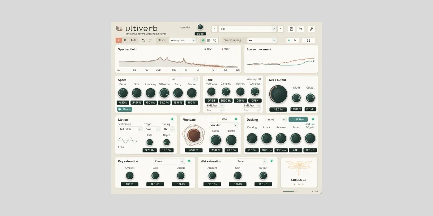 Компания Libelula Audio выпустила Ultiverb , бесплатный плагин алгоритмической ревербер...