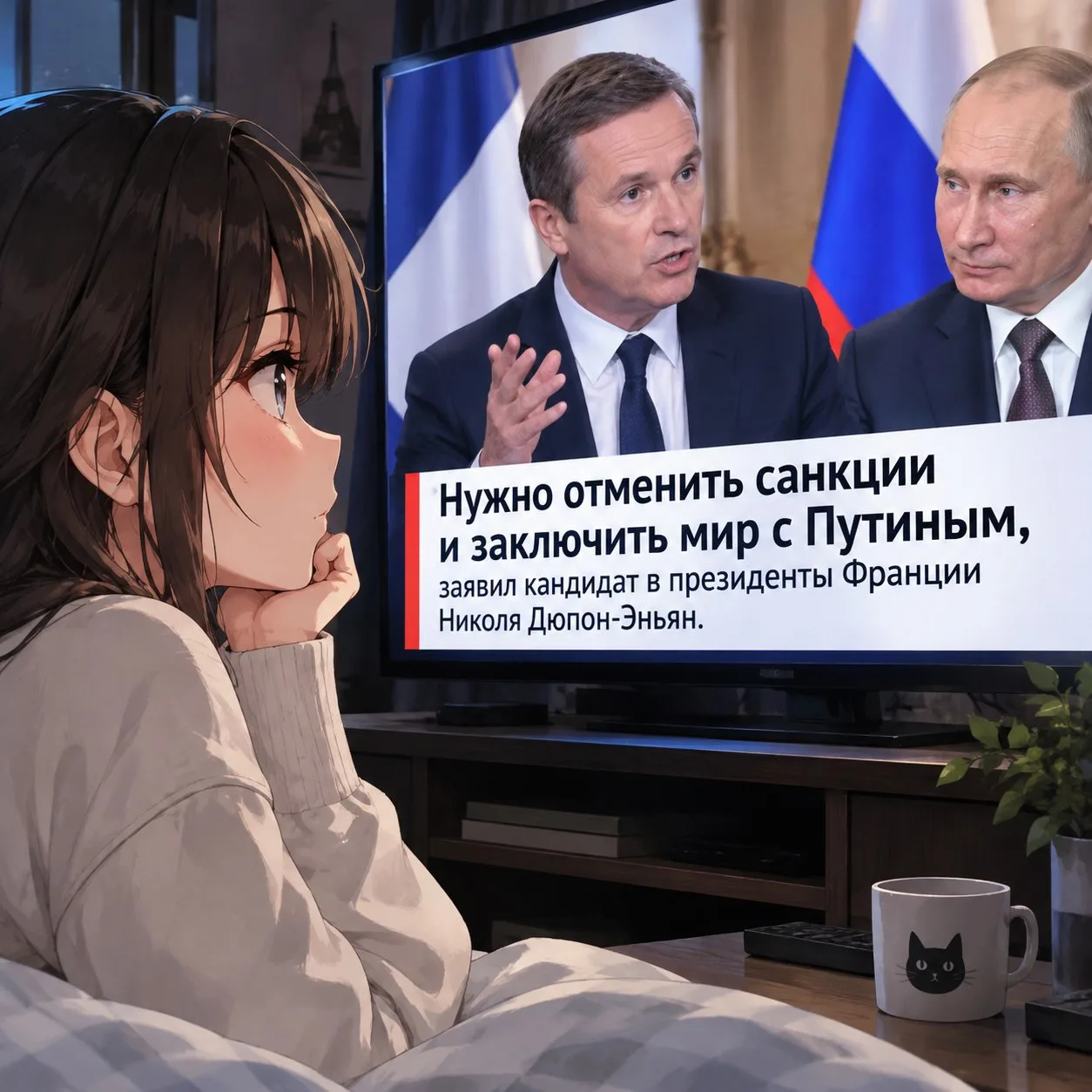 Нужно отменить санкции и заключить мир с Путиным, заявил кандидат в президенты Франции ...