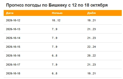 До +24 — погода в Бишкеке на этой неделе