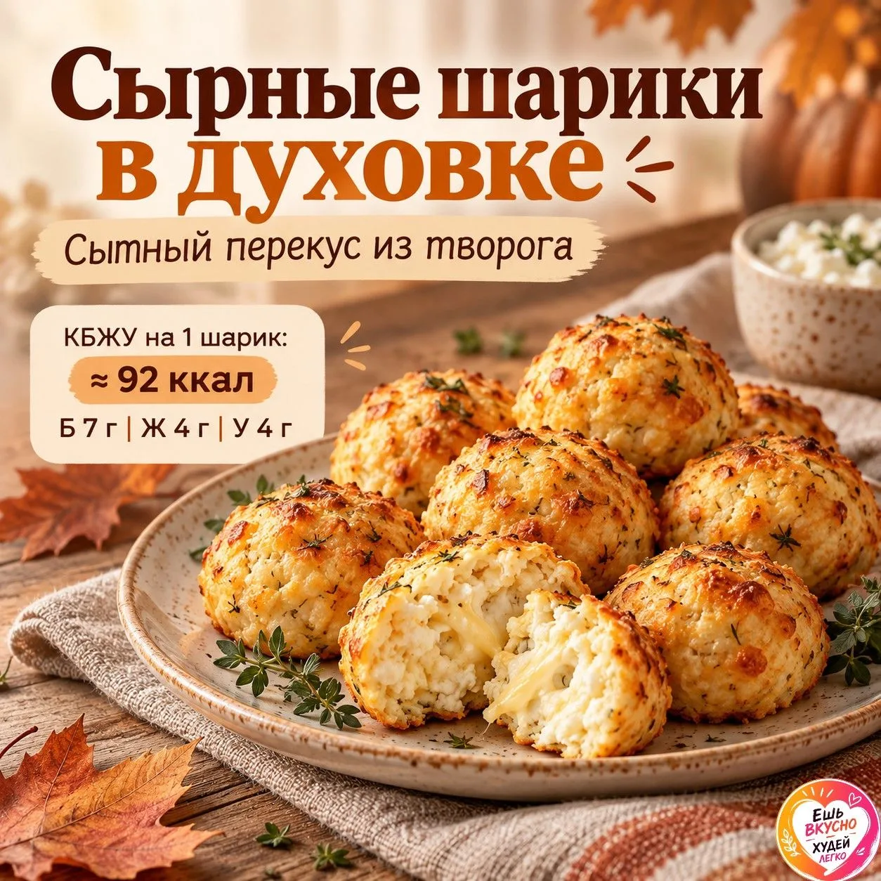 🧀 Сырные шарики в духовке — сытный перекус из творога