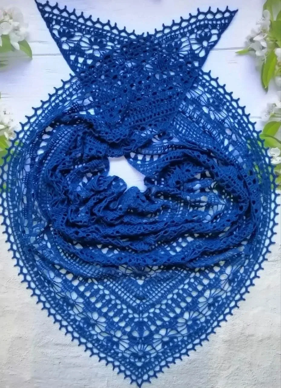 Ажурная шаль крючком