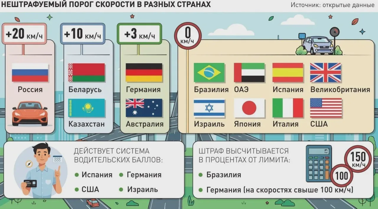 Предложено снизить порог штрафа за скорость