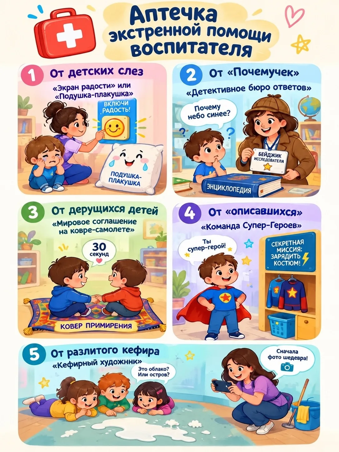 Шпаргалка воспитателя: 5 лайфхаков для сложных ситуаций в группе  📝
