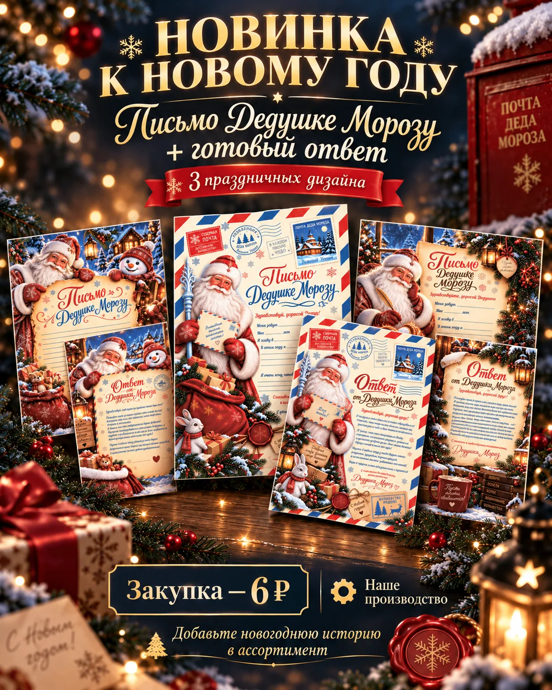 🎅 Новинка нашего производства — письма Дедушке Морозу + готовый ответ