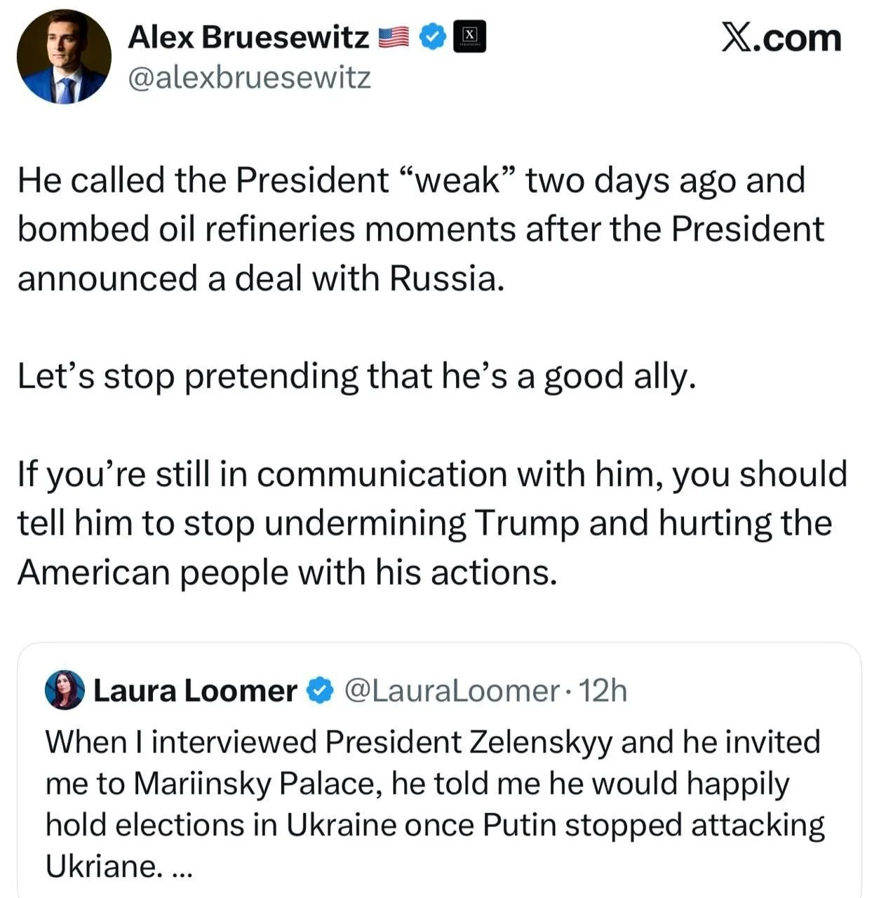 Советник Трампа Брусевиц считает, что действия Зеленского вредят Трампу:
