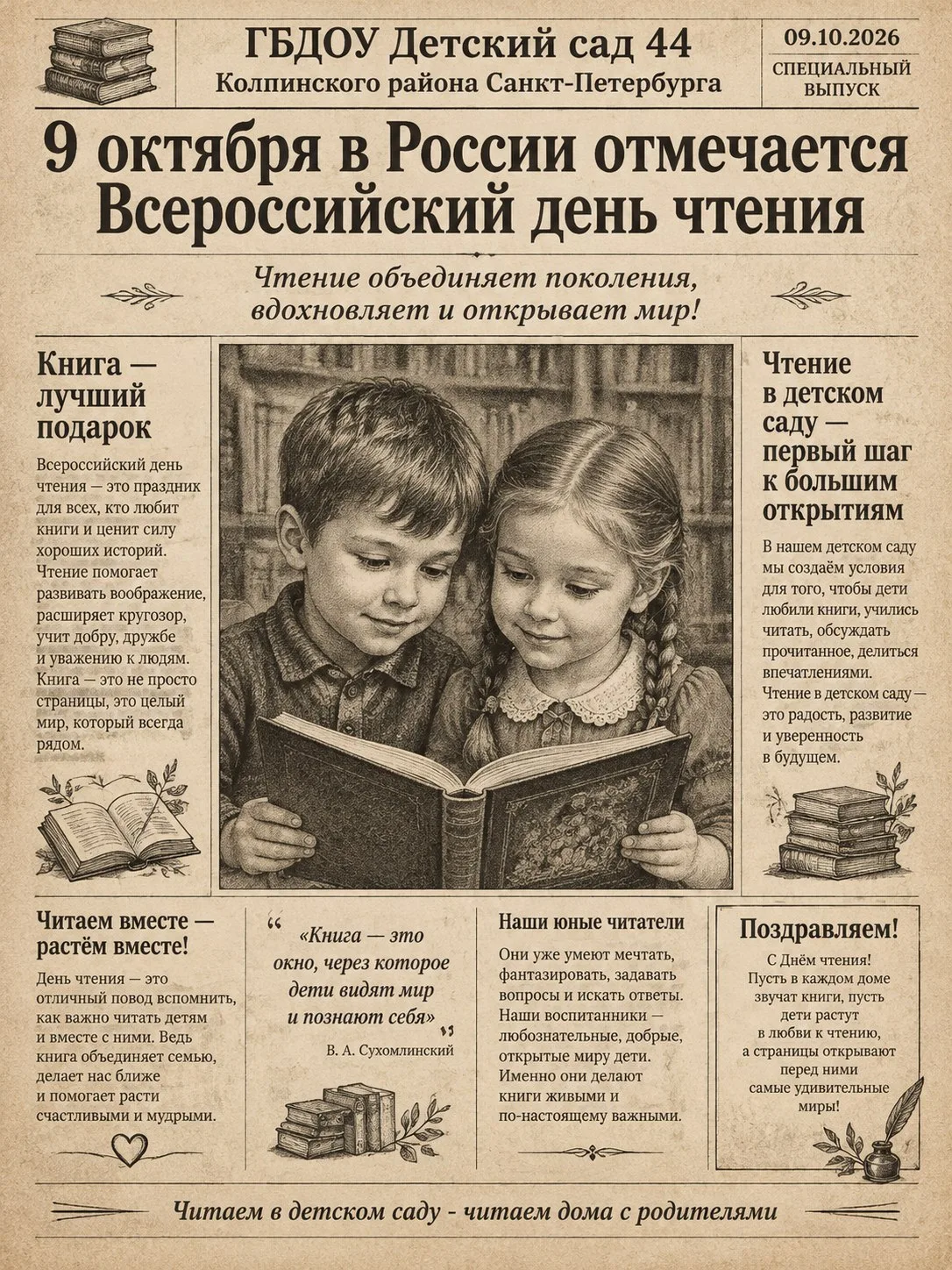 Сегодня Всероссийский день чтения 📖