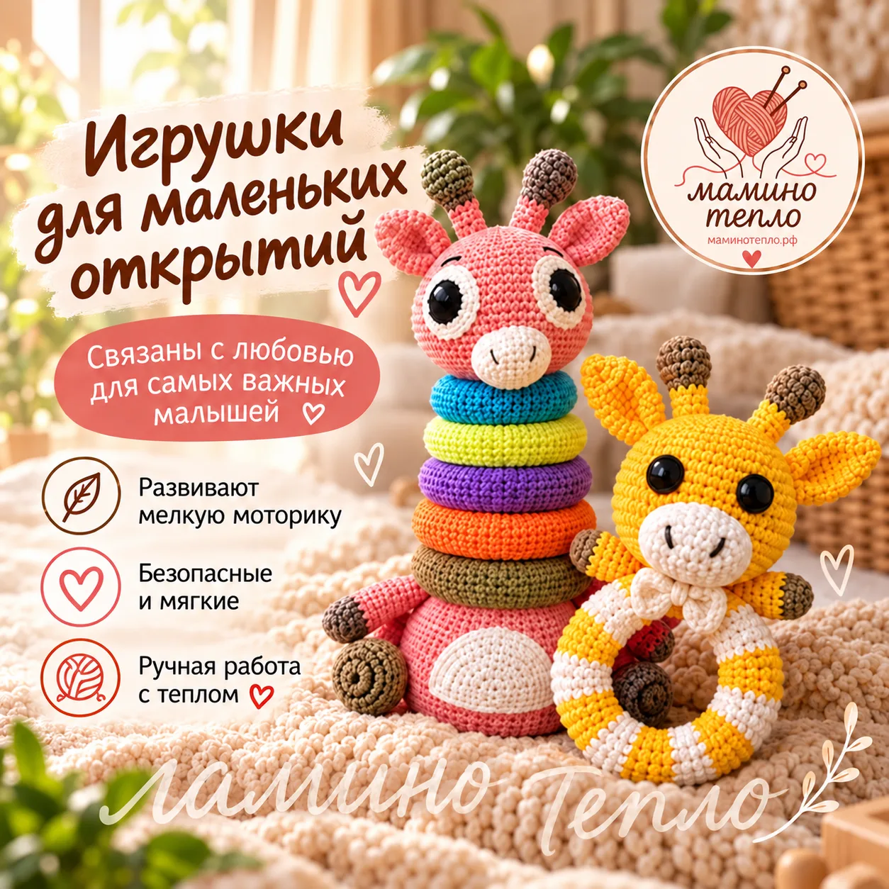 🦒 Новые игрушки в «Мамино тепло» 🧶❤️