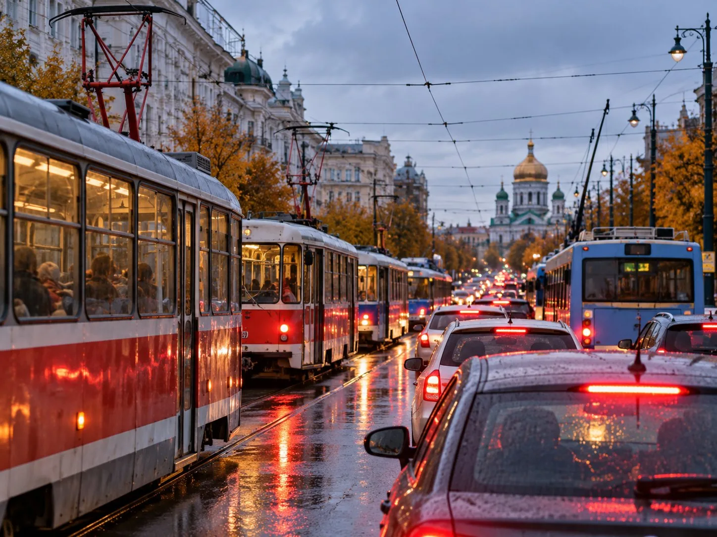 💔 Омск встал: электротранспорт остановился, а пробки в центре достигли 9 баллов