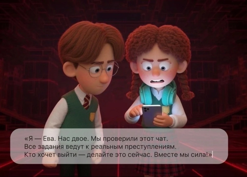 Сегодня в нашей школе прошла трансляция анимационного фильма о защите школьников от инт...