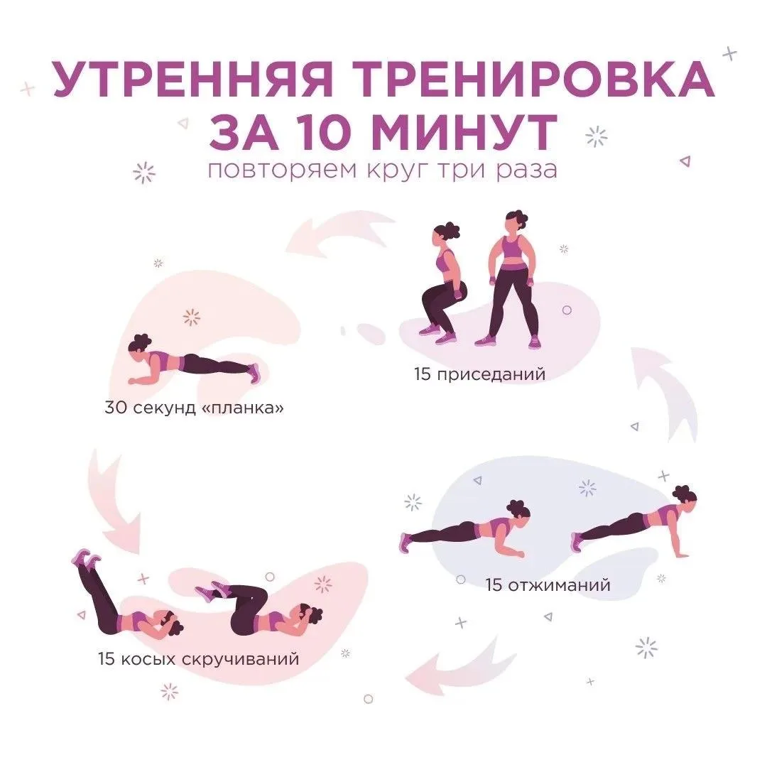⚡️Утренняя тренировка за 10 минут: заряжаемся энергией на весь день!⚡️