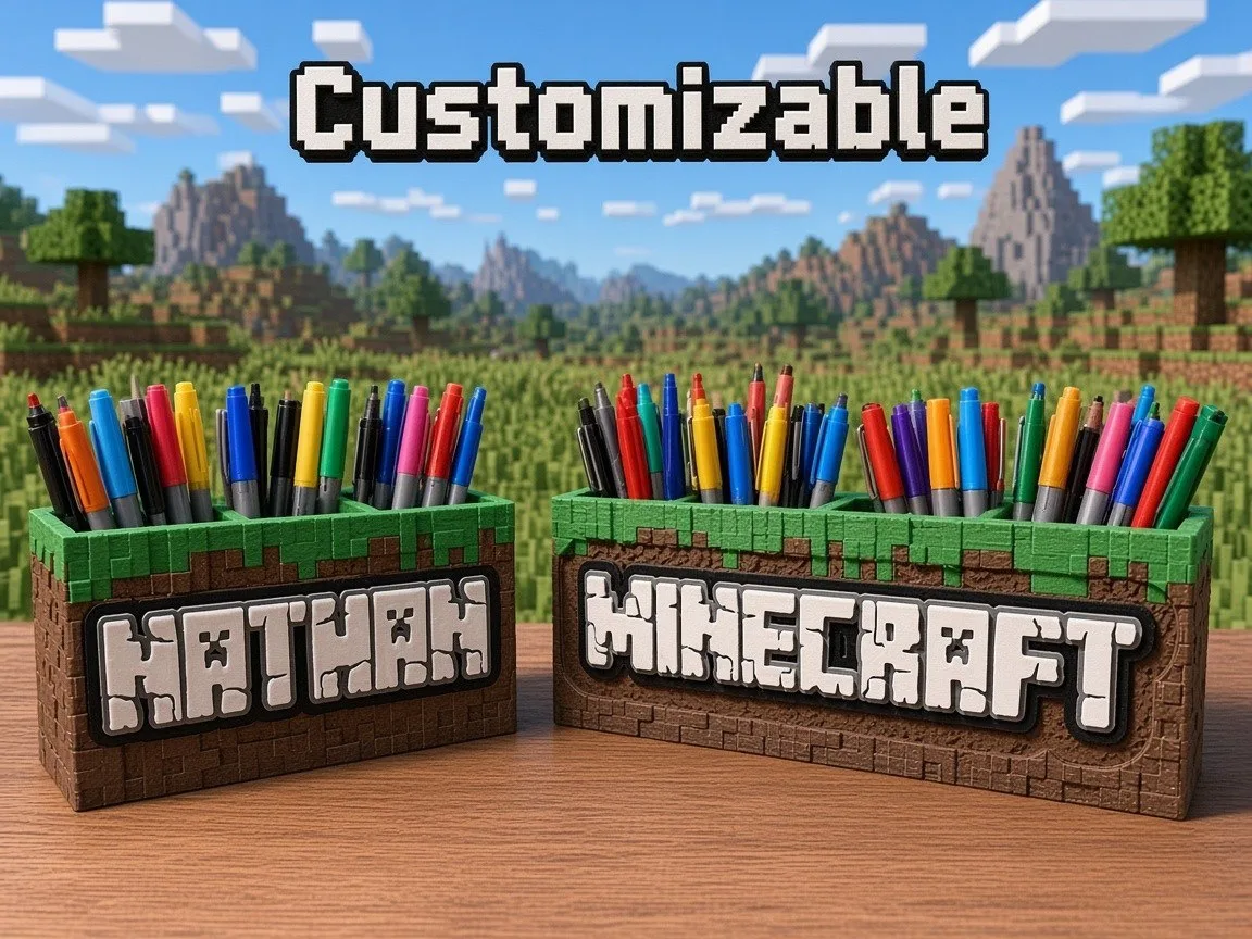 ✏️ Настраиваемая подставка для ручек в стиле Minecraft