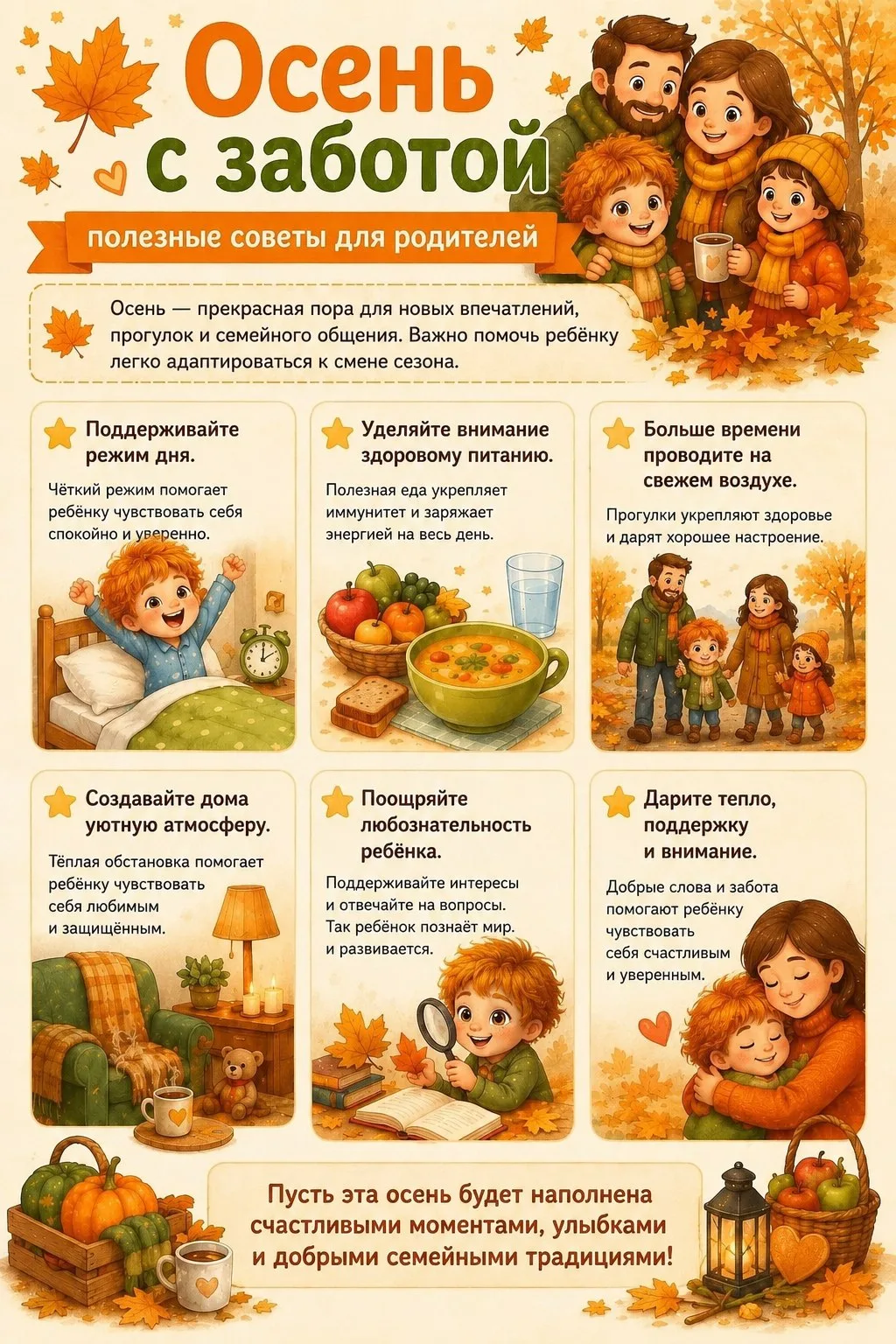 🍂 Осень — не время для хандры! Как сделать эту пору волшебной для вас и детей?