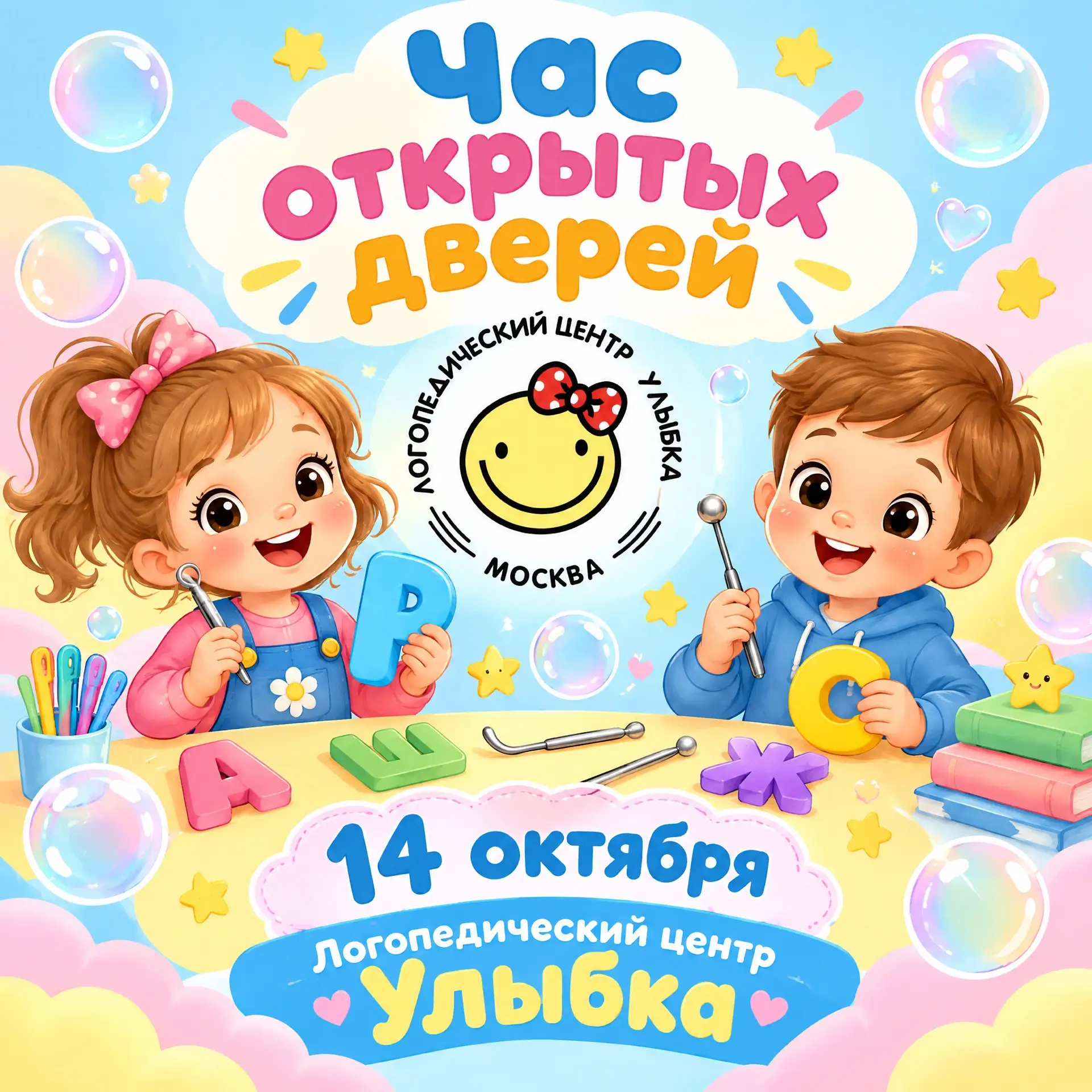 Час открытых дверей в логопедическом центре «Улыбка»! 🎉