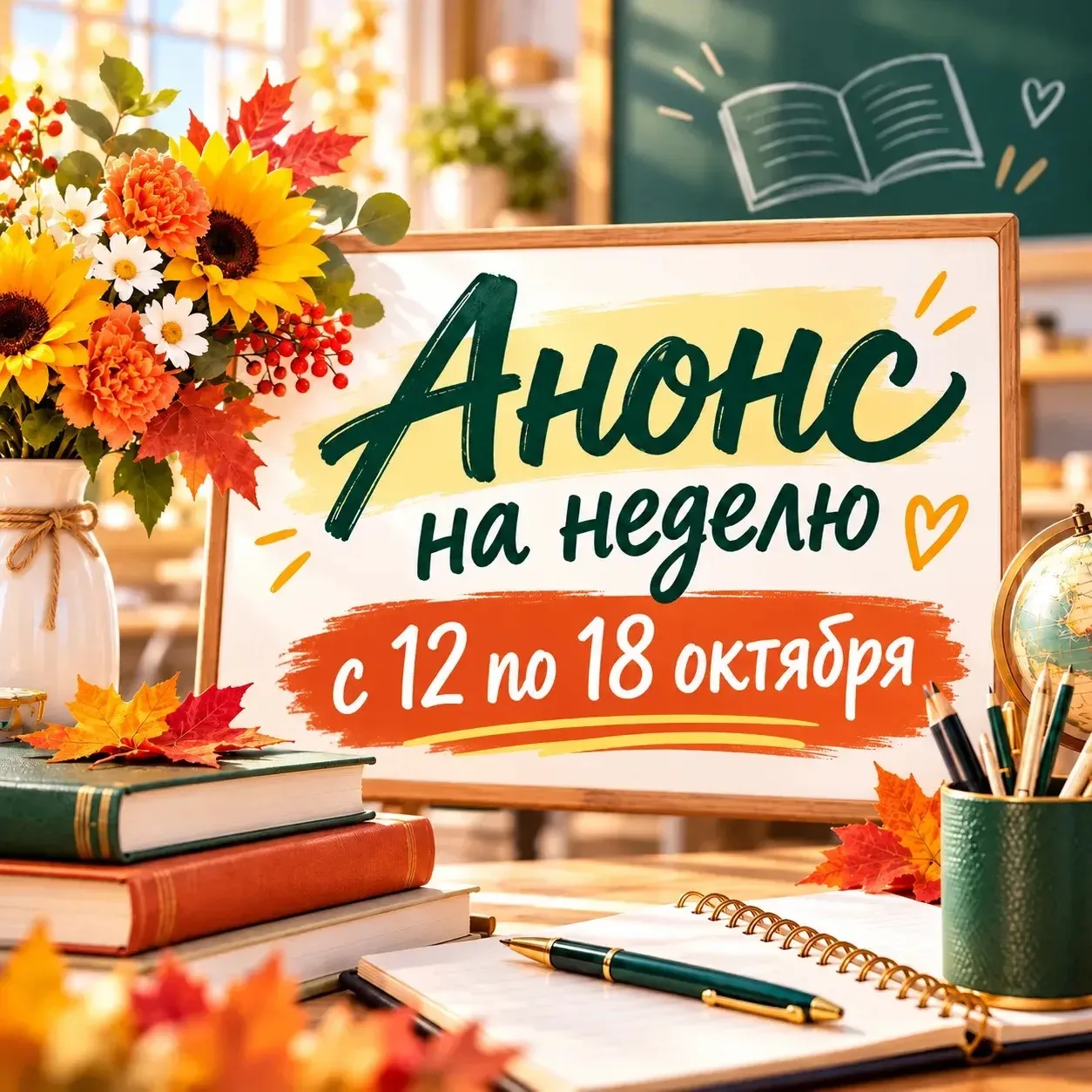 ⭐ Анонс на неделю с 12 по 18 октября.