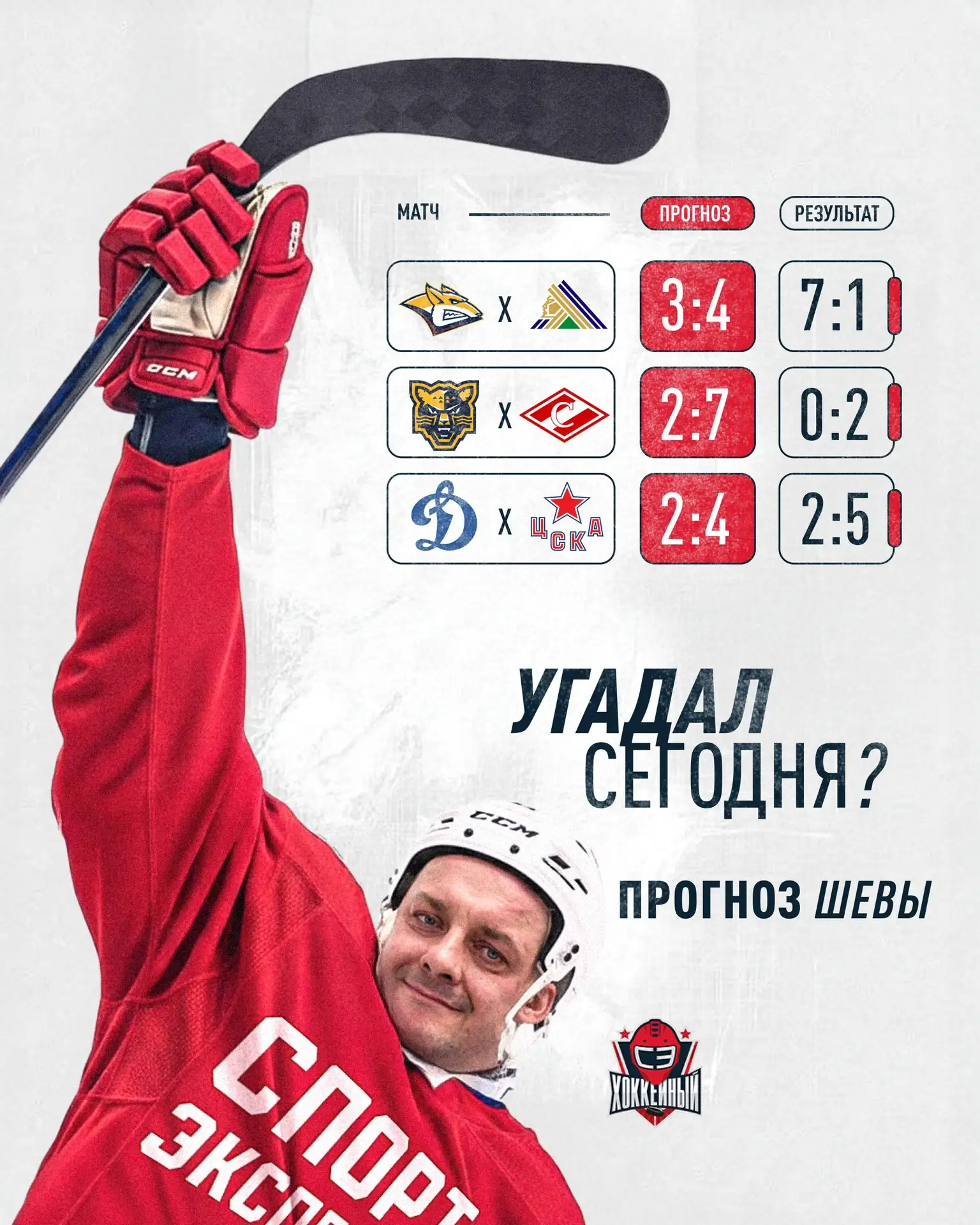 Угадать число шайб «Динамо» — для него не проблема 👏