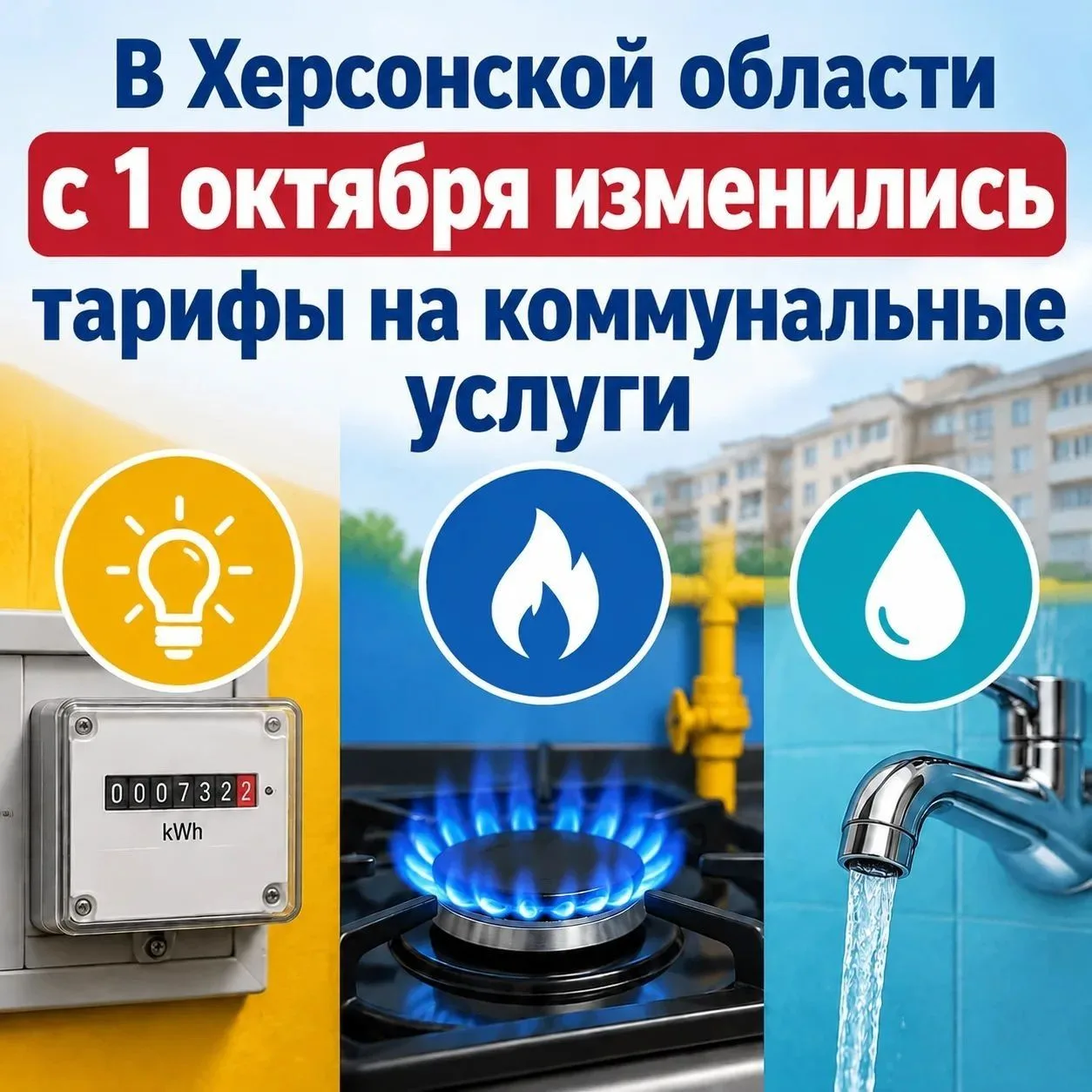 В Херсонской области с 1 октября изменились тарифы на коммунальные услуги
